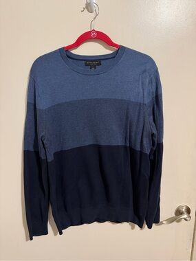 Banana Republic Men's Two-Tone Blue Block Crewneck Sweater